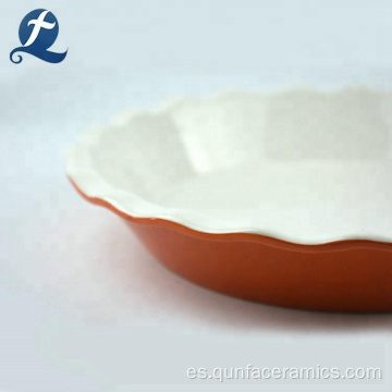 Placa de cocina de cerámica de cocina de borde ondulado personalizado de restaurante